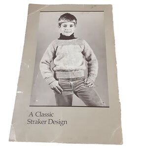 Vintage knitting pattern P. Straker classic boater pullover sweater directions